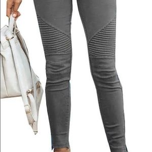 Slate grey moto pants